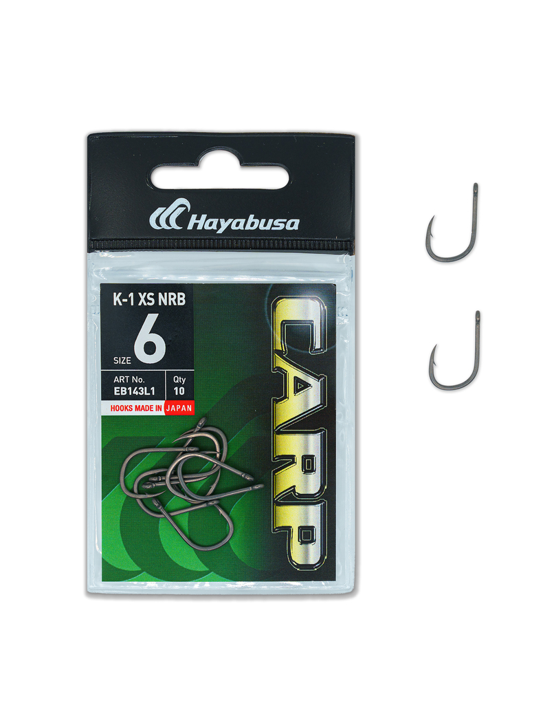 Крючки карповые HAYABUSA K-1 XS NRB, Размер крючка: № 6 Крючки карповые HAYABUSA K-1 XS NRB, Размер крючка: № 6