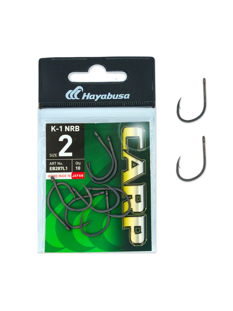 Крючки карповые HAYABUSA K-1 NRB, Размер крючка: № 2