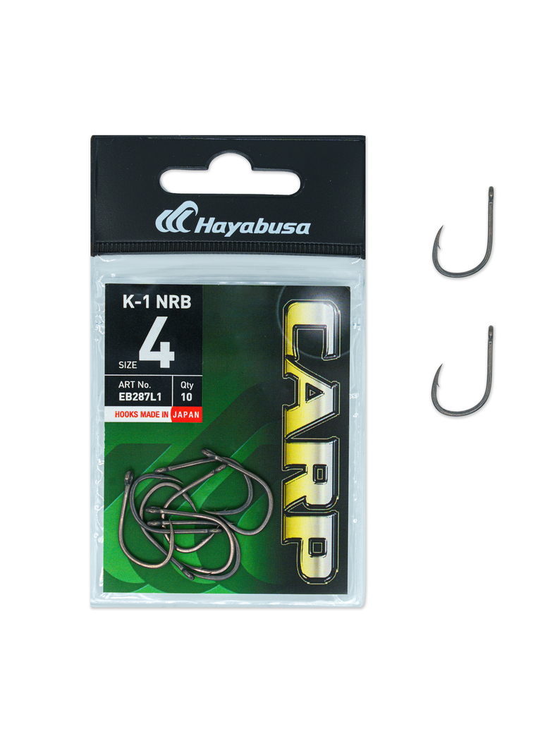 Крючки карповые HAYABUSA K-1 NRB, Размер крючка: № 4 Крючки карповые HAYABUSA K-1 NRB, Размер крючка: № 4