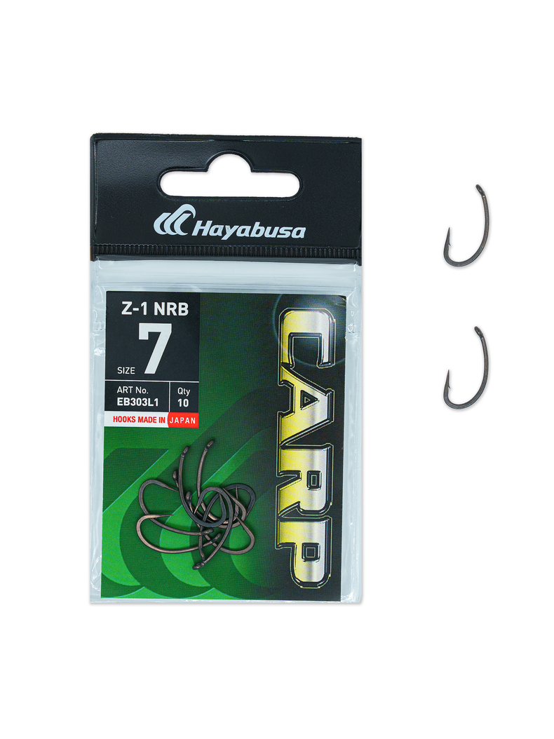 Крючки карповые HAYABUSA Z-1 NRB, Размер крючка: № 7