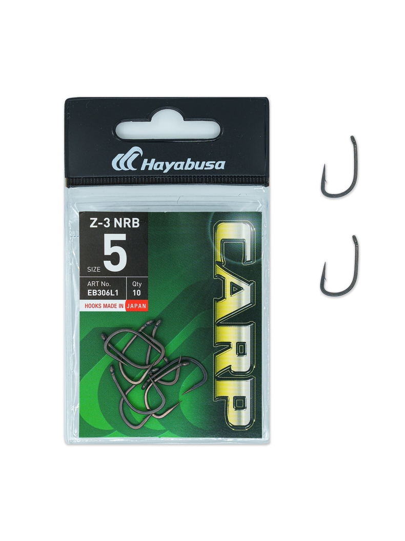 Крючки карповые HAYABUSA Z-3 NRB, Размер крючка: № 5