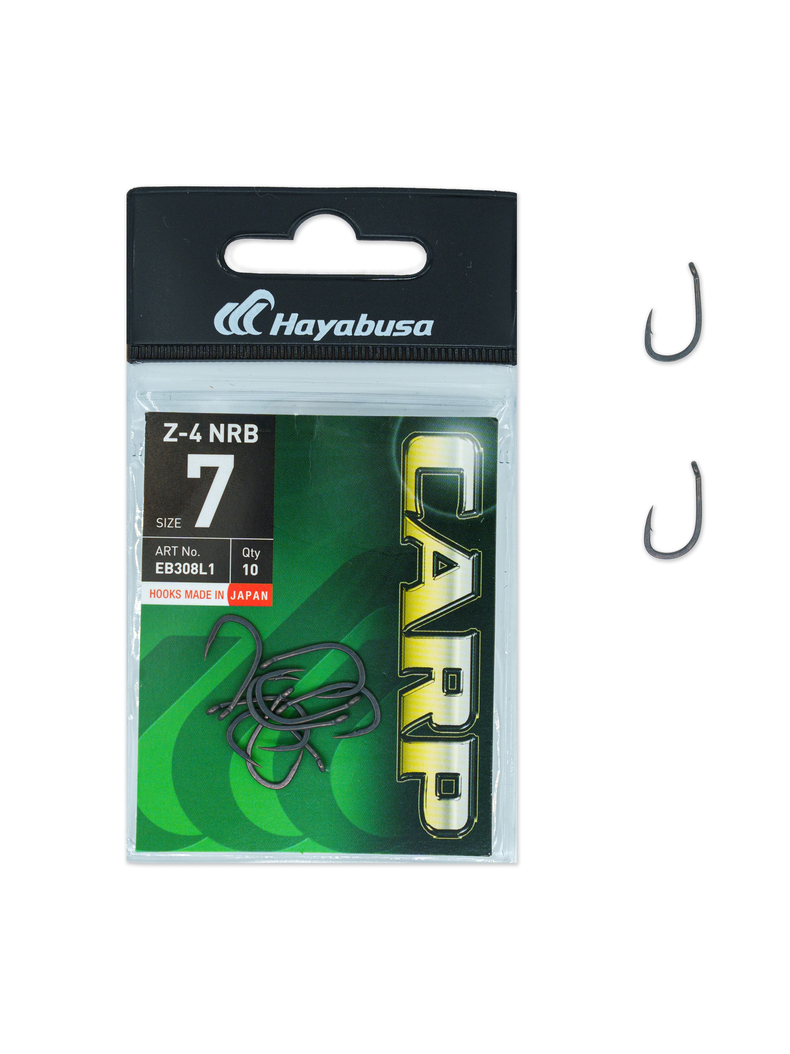 Крючки карповые HAYABUSA Z-4 NRB, Размер крючка: № 7