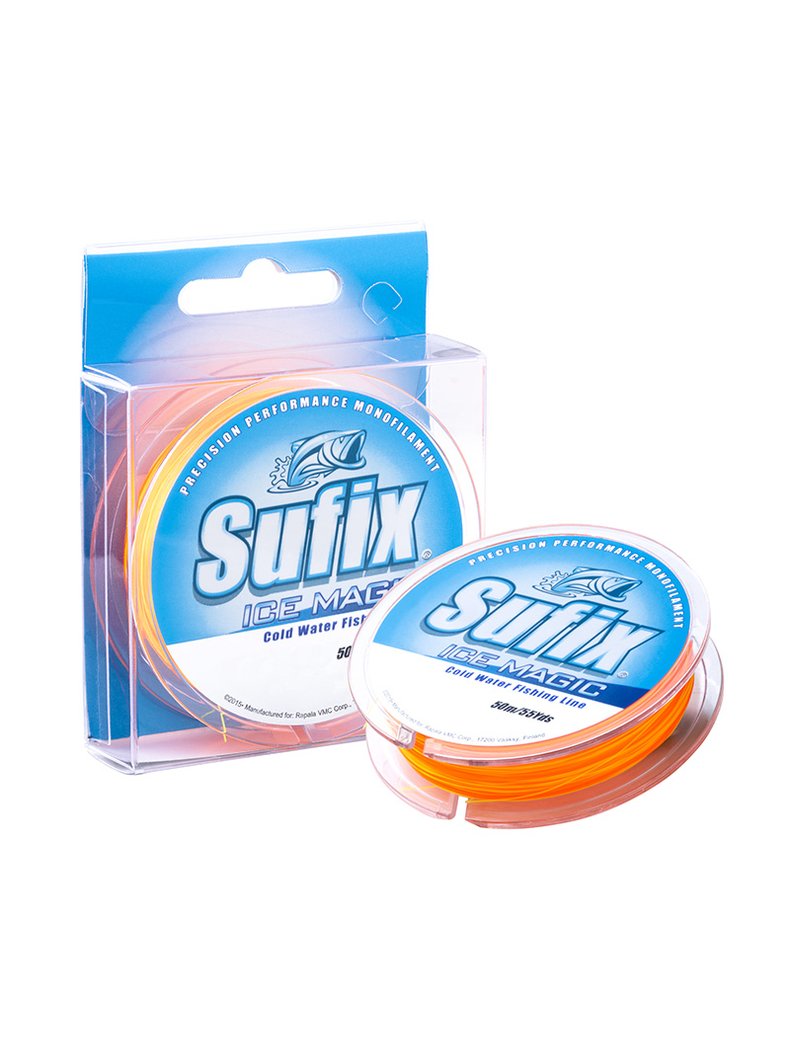 Леска зимняя SUFIX Ice Magic 50 м желто-оранжевая 0,175 мм 2,6 кг