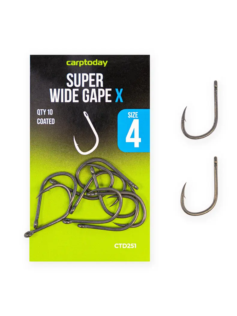 Крючки карповые Carptoday Super Wide Gape X, Размер крючка: № 4 Крючки карповые Carptoday Super Wide Gape X, Размер крючка: № 4