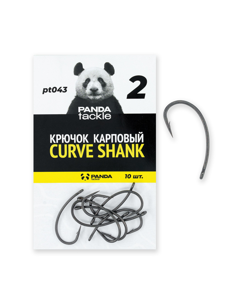 Крючок карповый PANDA Tackle Curve Shank, Размер крючка: № 2 Крючок карповый PANDA Tackle Curve Shank, Размер крючка: № 2