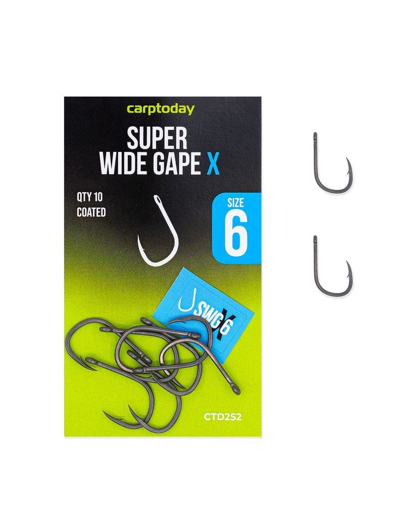 Крючки карповые Carptoday Super Wide Gape X, Размер крючка: № 6