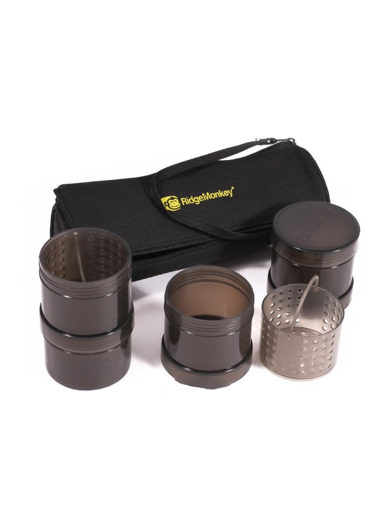 Компактный набор баночек для насадок в чехле Ridge Monkey Modular Hookbait Pots, Цвет: Чёрный Компактный набор баночек для насадок в чехле Ridge Monkey Modular Hookbait Pots, Цвет: Чёрный