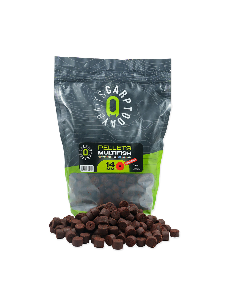 Пеллетс рыболовный Carptoday Baits MULTIFISH 1кг просверленный, Диаметр: 14 мм, изображение 2