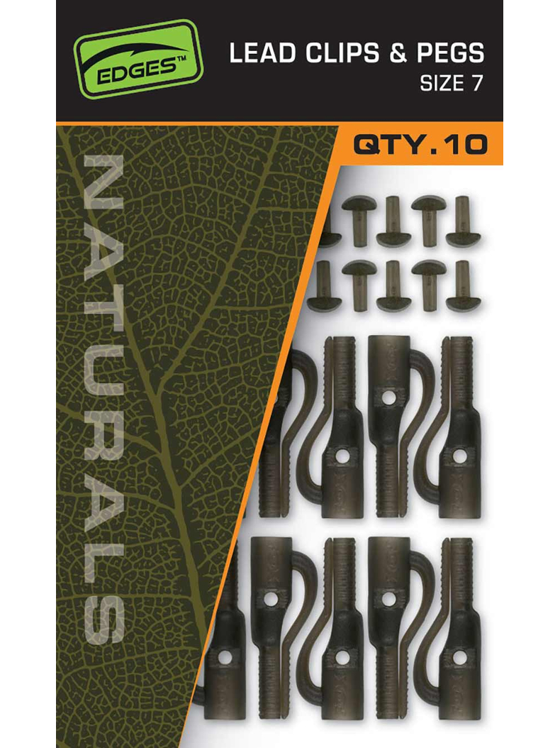 Безопасная клипса с Т-образными стопорами FOX Naturals Size 7 Lead Clips & Pegs EDGES