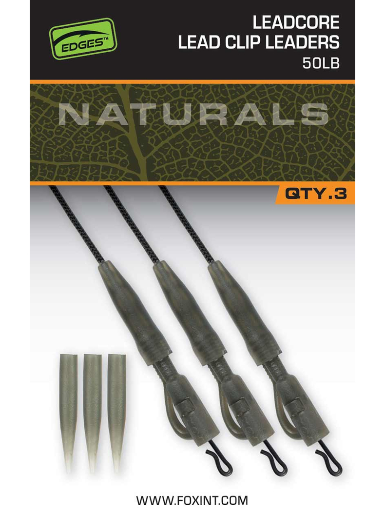 Набор готовых монтажей на клипсе FOX Naturals Leadcore PG Lead Clip Leaders Набор готовых монтажей на клипсе FOX Naturals Leadcore PG Lead Clip Leaders