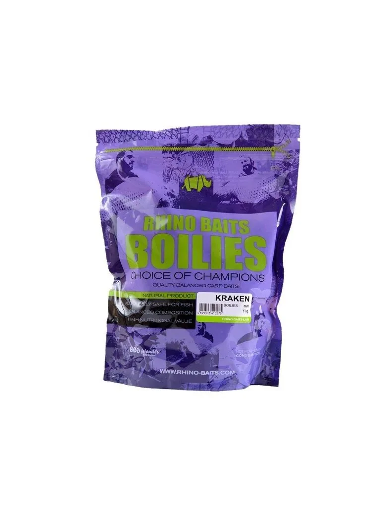 Бойлы тонущие RHINO BAITS Kraken (Кальмар и Фрукты) 1кг, Диаметр: 20 мм