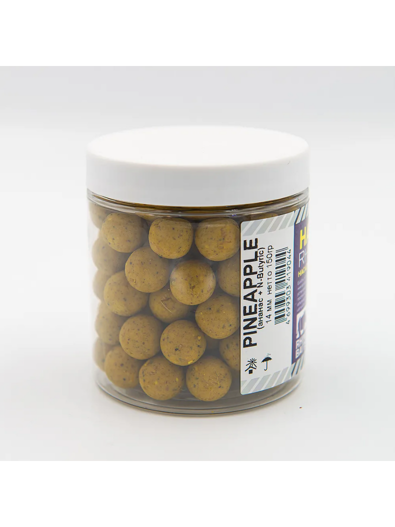 Бойлы насадочные RHINO BAITS Pineapple (Ананас + Масляная кислота) 14мм 150г