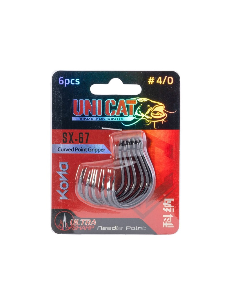 Крючки UNI CAT SX-67 Curved Point Gripper № 4/0 - 6шт., изображение 2