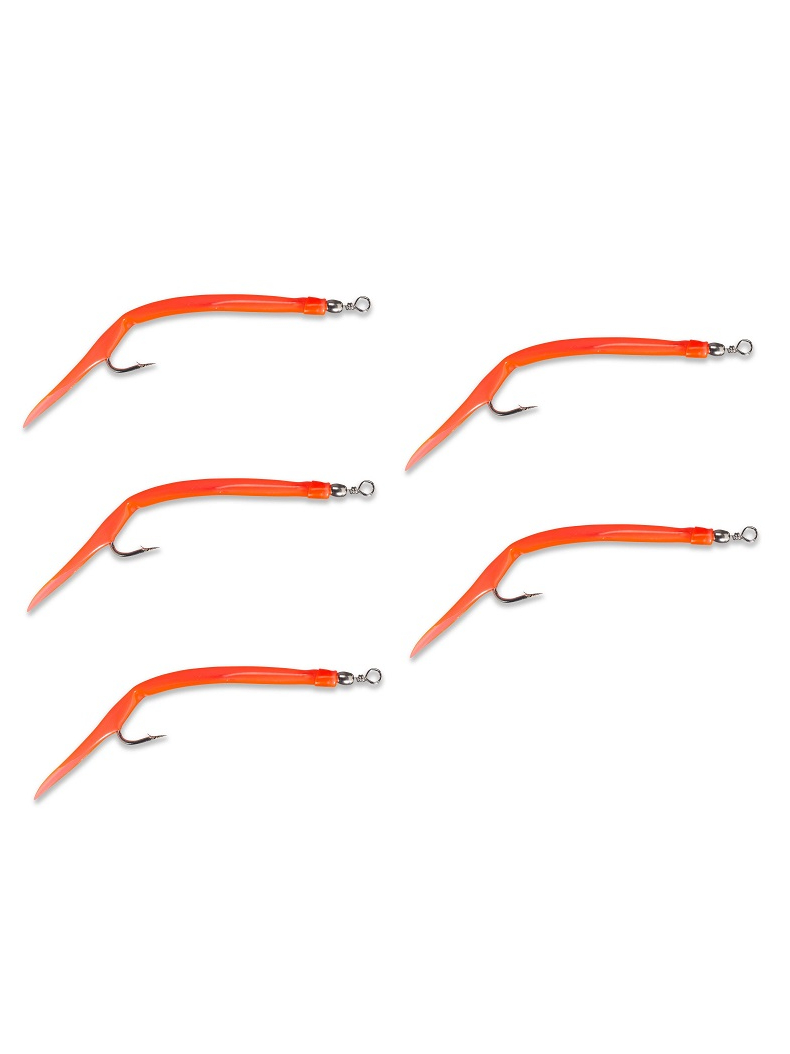 Крючок с силиконовой трубкой AQUANTIC® Gummi Makk №8/0 - Japan Red - 5 шт.