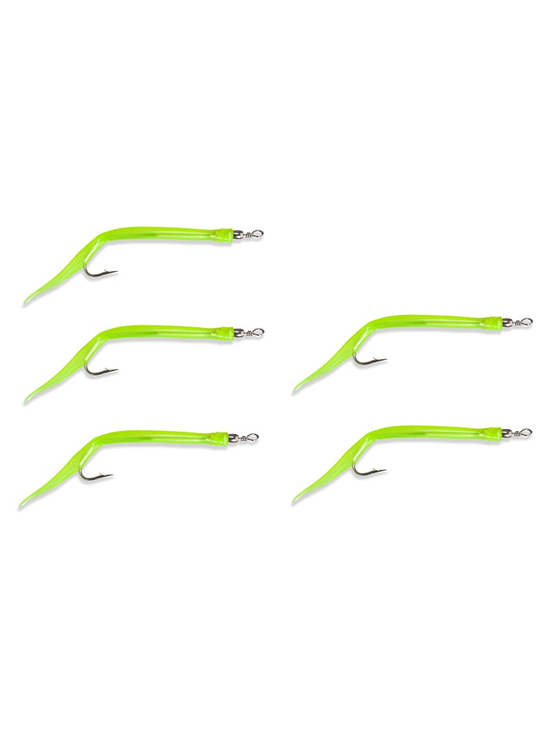 Крючок с силиконовой трубкой AQUANTIC® Gummi Makk №8/0 - Yellow - 5 шт.