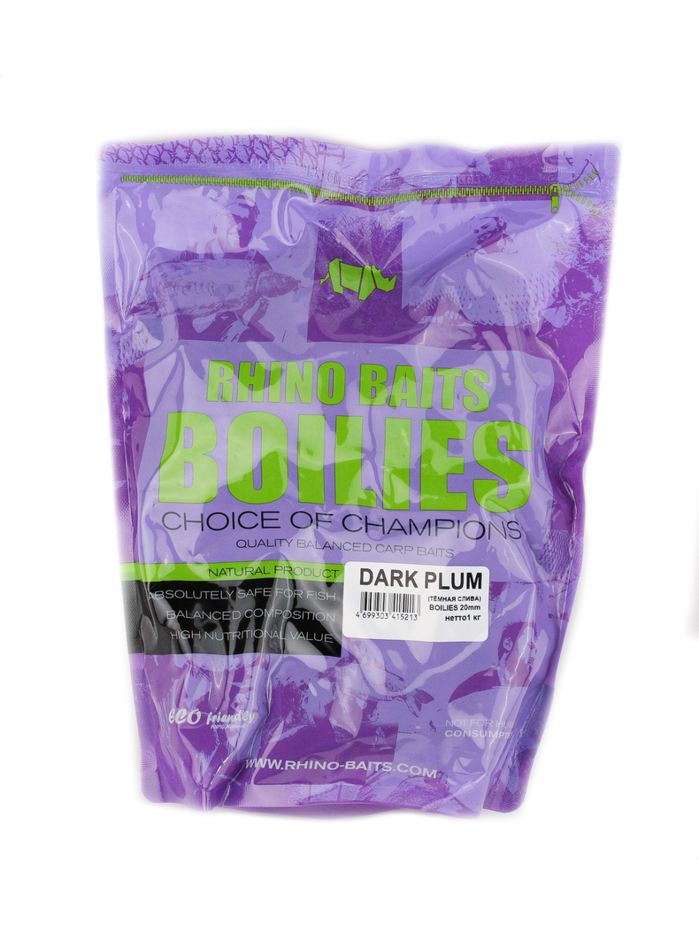 Бойлы тонущие RHINO BAITS Dark Plum (Темная Слива) 1кг, Диаметр: 24 мм