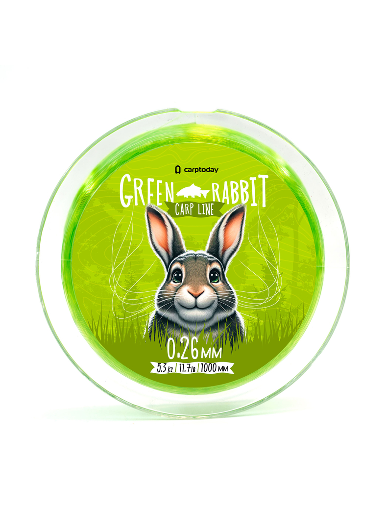 Леска карповая Carptoday Green Rabbit 1000м, Диаметр лески: 0.26 мм, изображение 2