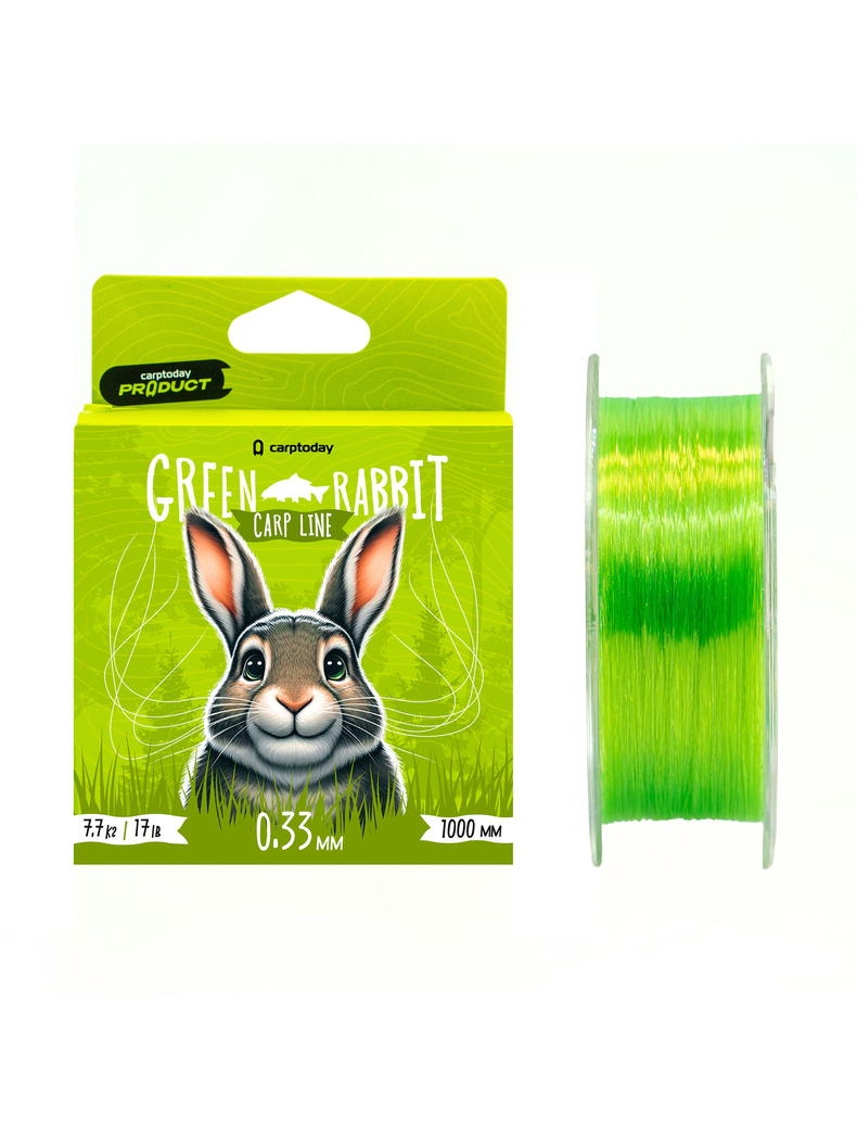Леска карповая Carptoday Green Rabbit 1000м, Диаметр лески: 0.33 мм