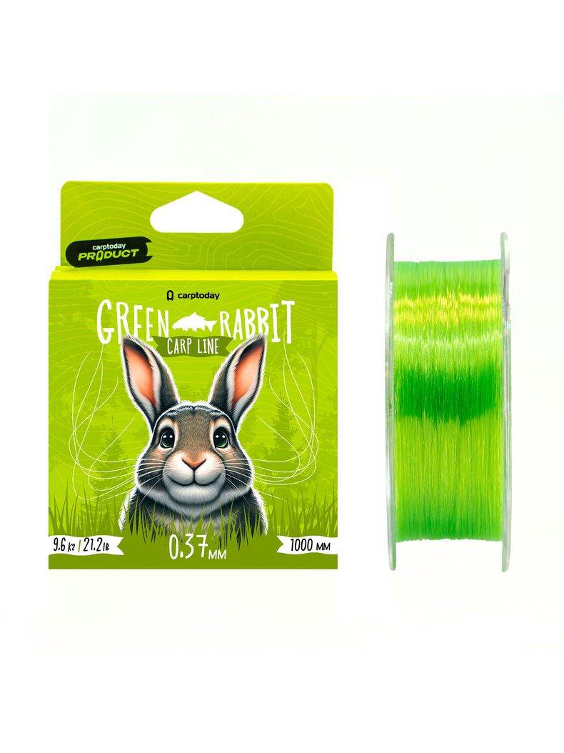 Леска карповая Carptoday Green Rabbit 1000м, Диаметр лески: 0.37 мм