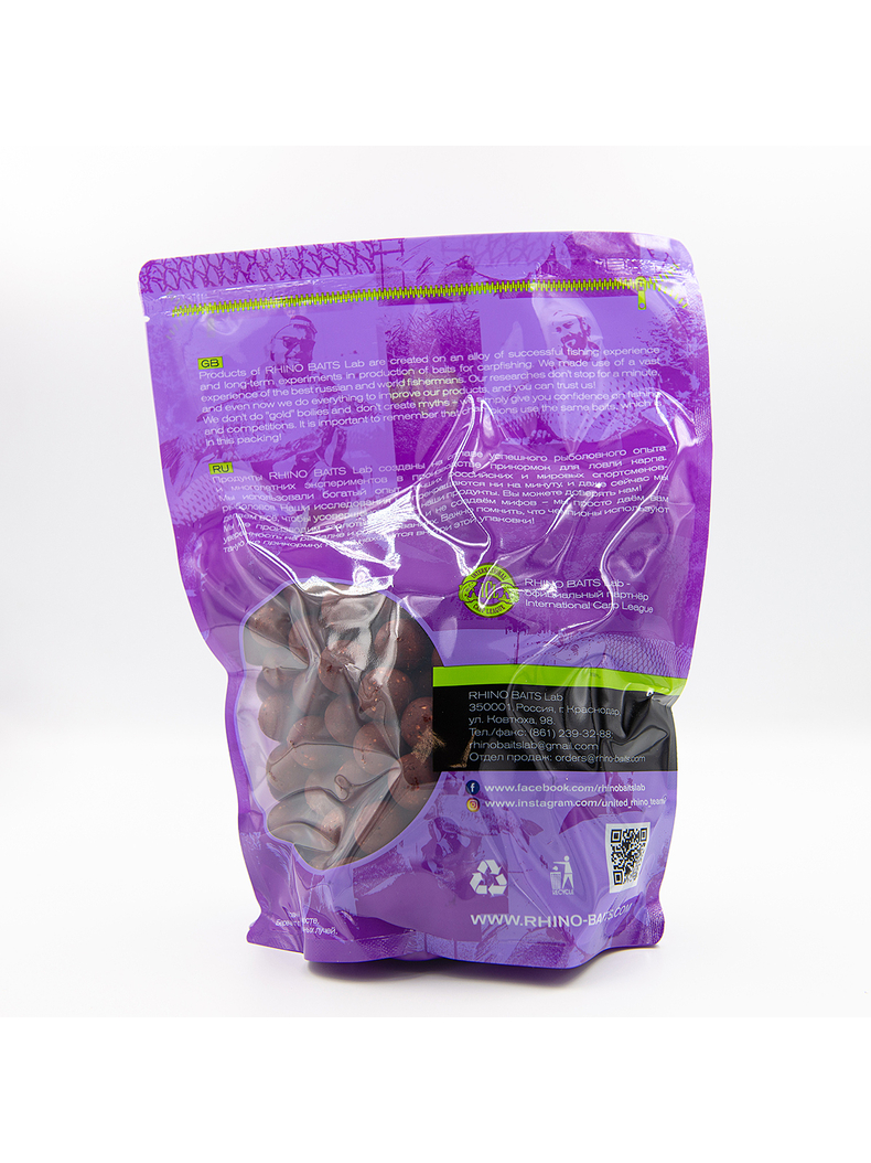 Бойлы тонущие RHINO BAITS Monster Rhino Black (Монстр Краб и Черный Перец) 1кг, Диаметр: 24 мм, изображение 2