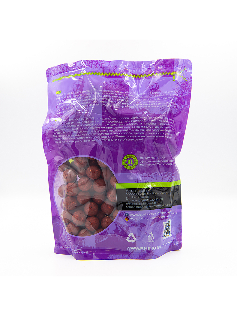 Бойлы тонущие RHINO BAITS Kraken (Кальмар и Фрукты) 1кг, Диаметр: 20 мм, изображение 2