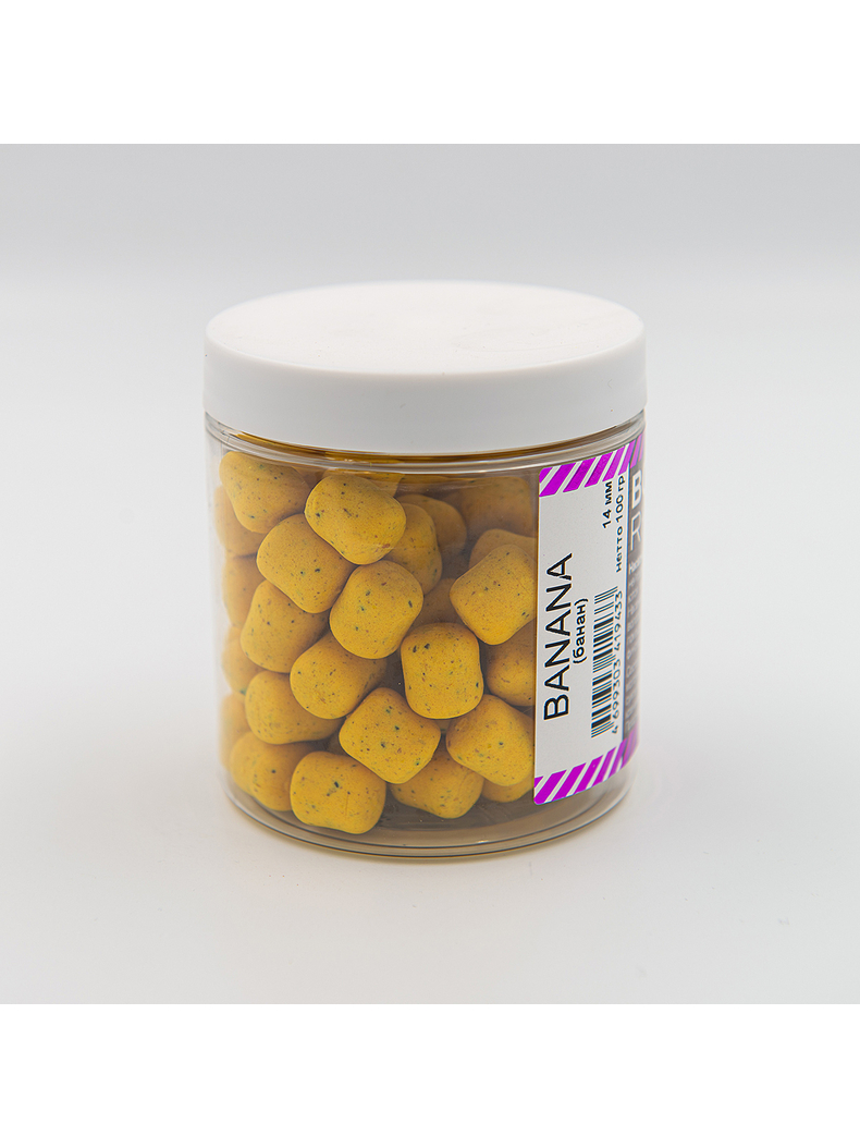 Бойлы Balanced Wafters RHINO BAITS Banana (Банан) 14мм 100г Бойлы Balanced Wafters RHINO BAITS Banana (Банан) 14мм 100г