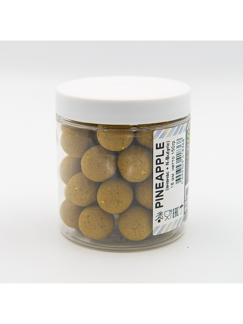Бойлы растворимые насадочные RHINO BAITS Pineapple (Ананас + Масляная кислота) 18мм 150г