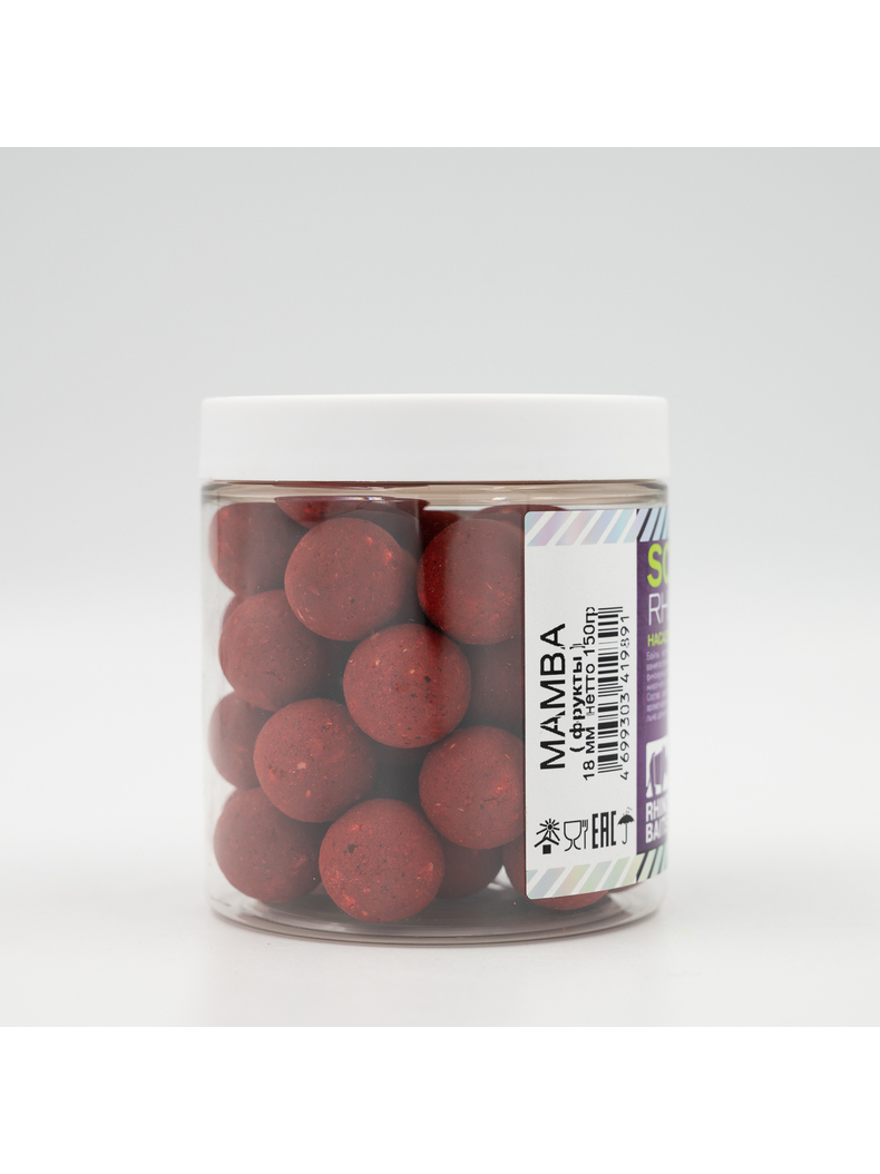 Бойлы растворимые насадочные RHINO BAITS Mamba (Шелковица) 18мм 150г