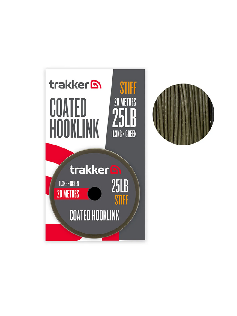 Поводковый материал в оплётке Trakker STIFF COATED HOOKLINK, Тест: 25.00 lb