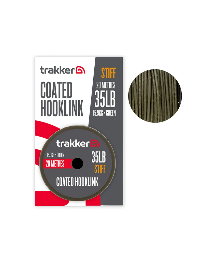 Поводковый материал в оплётке Trakker STIFF COATED HOOKLINK, Тест: 35.00 lb