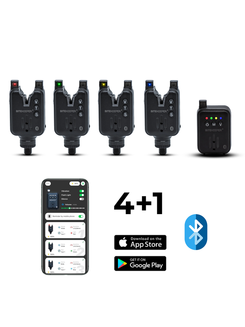 Набор электронных сигнализаторов поклевки RIPPTON BITEKEEPER Pro Smart Bite Alarm Set 4+1 с приложением для смартфона (черный) Набор электронных сигнализаторов поклевки RIPPTON BITEKEEPER Pro Smart Bite Alarm Set 4+1 с приложением для смартфона (черный)