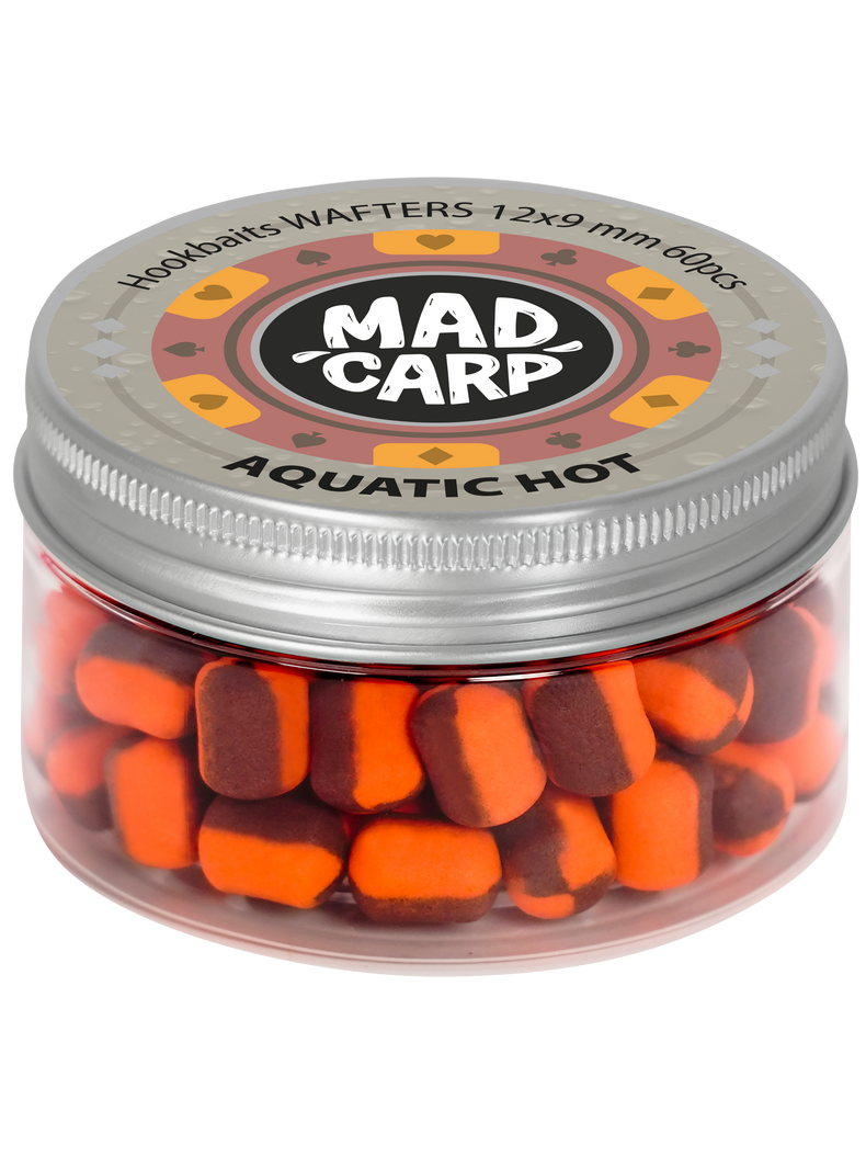 Вафтерсы Mad Carp Baits AQUATIC HOT (Акватик и Специи) Wafters, Диаметр: 12 х 9 мм