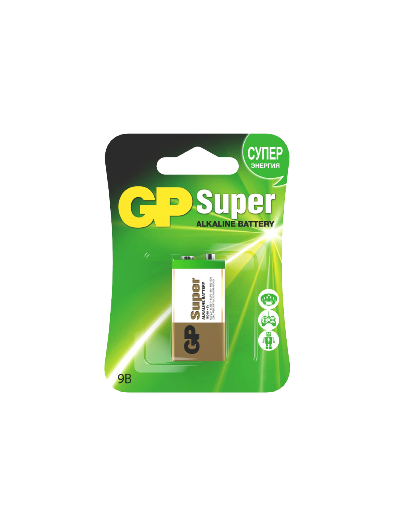 Батарейка GP Super Крона 6LR61 BL1 Alkaline 9V Батарейка GP Super Крона 6LR61 BL1 Alkaline 9V