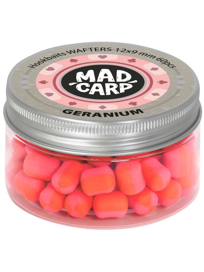 Вафтерсы Mad Carp Baits GERANIUM (Герань) Wafters, Диаметр: 12 х 9 мм