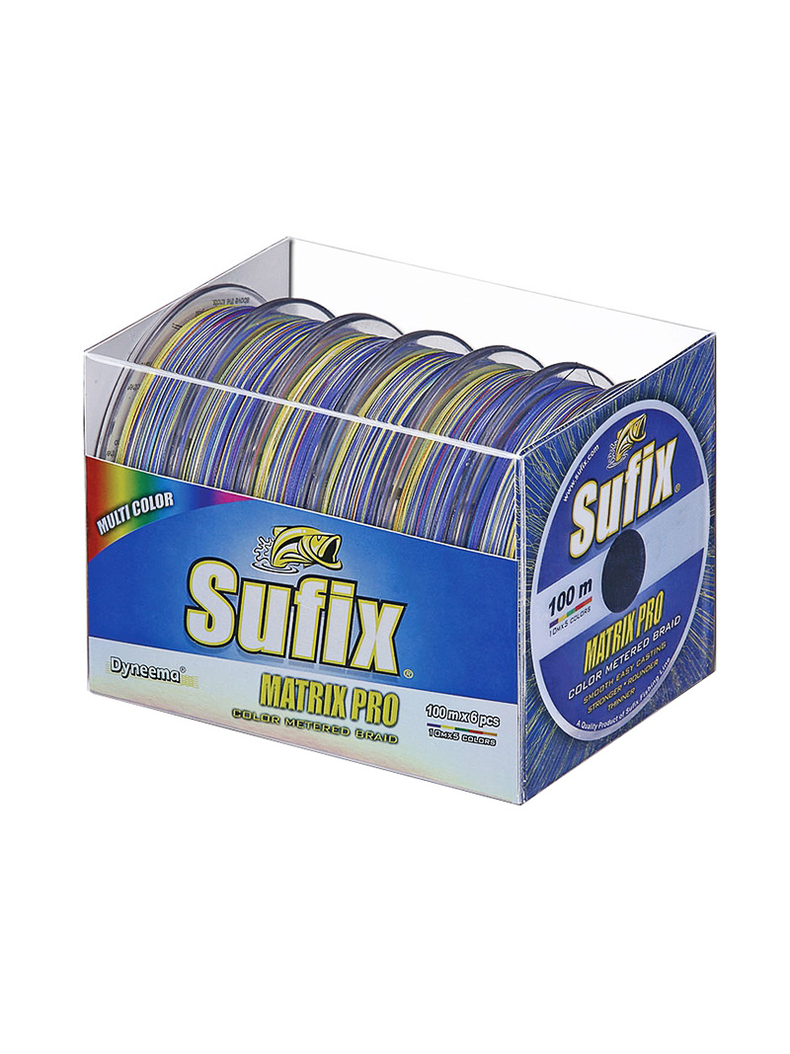 Леска плетеная SUFIX Matrix Pro x6 разноцвет. 100 м 0.15 мм 10 кг Леска плетеная SUFIX Matrix Pro x6 разноцвет. 100 м 0.15 мм 10 кг