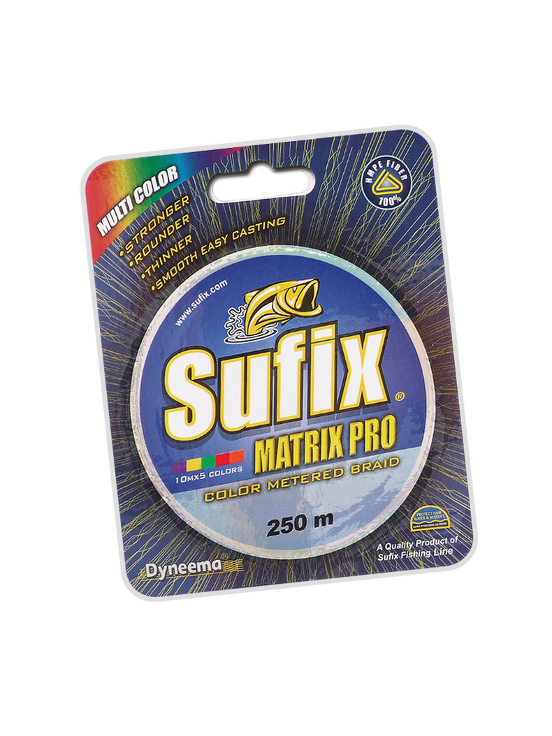 Леска плетеная SUFIX Matrix Pro разноцвет. 250 м 0.20 мм 18 кг