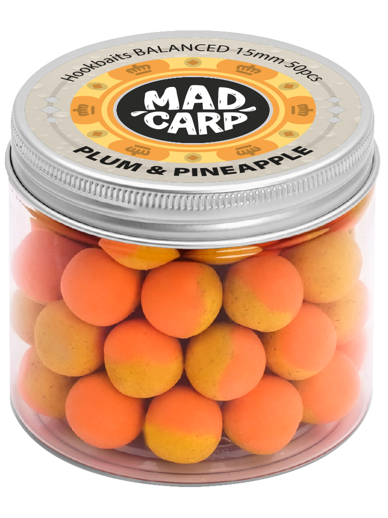 Бойлы насадочные Mad Carp Baits Balanced PLUM & PINEAPPLE (Слива и Ананас) 15мм Бойлы насадочные Mad Carp Baits Balanced PLUM & PINEAPPLE (Слива и Ананас) 15мм