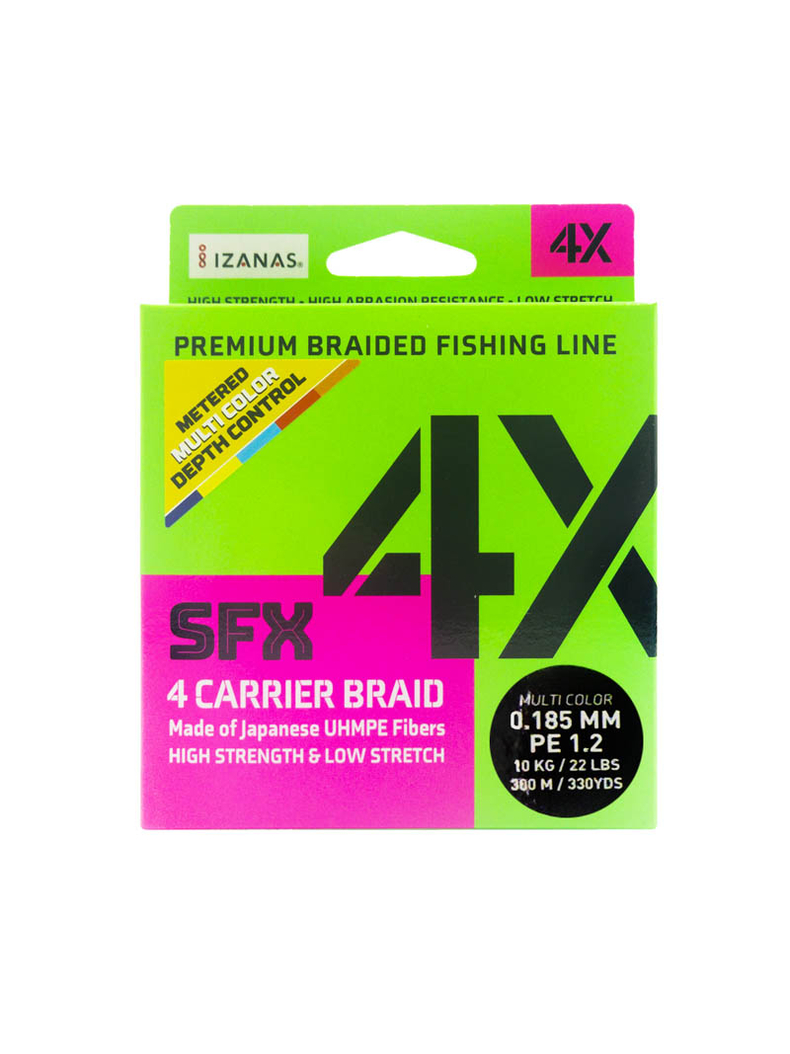 Леска плетеная SFX 4X разноцветная 300 м 0.185 мм 10 кг PE 1.2 Леска плетеная SFX 4X разноцветная 300 м 0.185 мм 10 кг PE 1.2