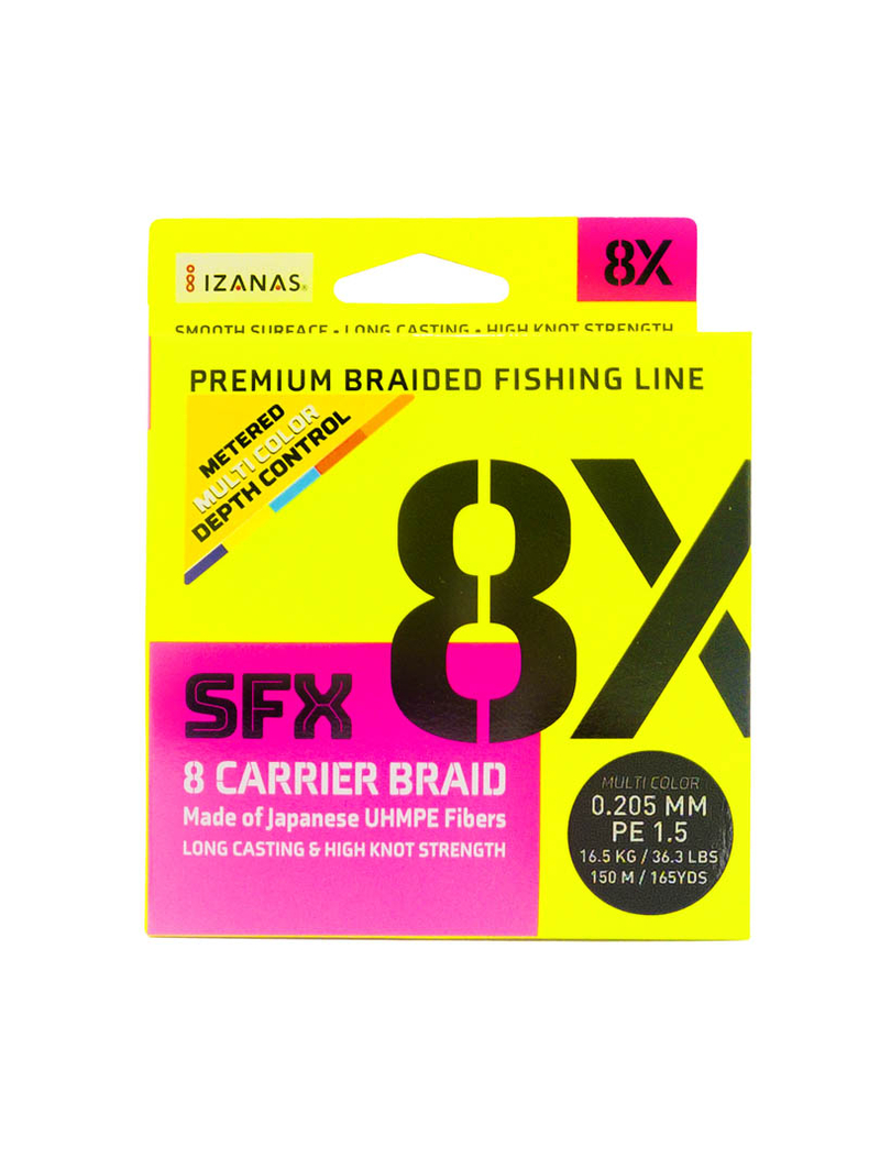 Леска плетеная SFX 8X разноцветная 150 м 0.205 мм 16.5 кг PE 1.5 Леска плетеная SFX 8X разноцветная 150 м 0.205 мм 16.5 кг PE 1.5