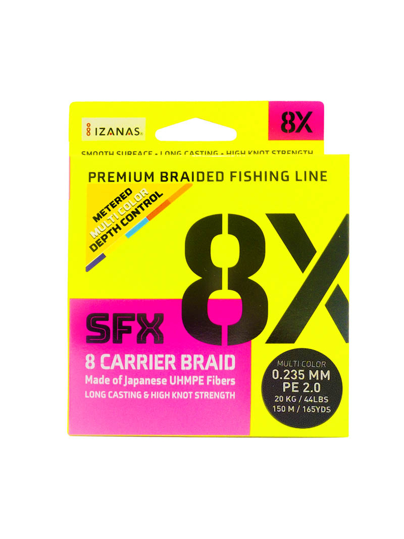Леска плетеная SFX 8X разноцветная 150 м 0.235 мм 20 кг PE 2 Леска плетеная SFX 8X разноцветная 150 м 0.235 мм 20 кг PE 2