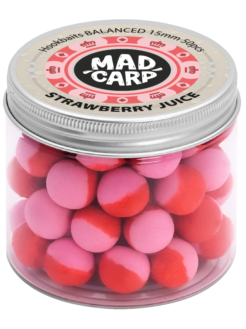 Бойлы насадочные Mad Carp Baits Balanced STRAWBERRY JUlCE (Клубничный Сок) 15мм Бойлы насадочные Mad Carp Baits Balanced STRAWBERRY JUlCE (Клубничный Сок) 15мм