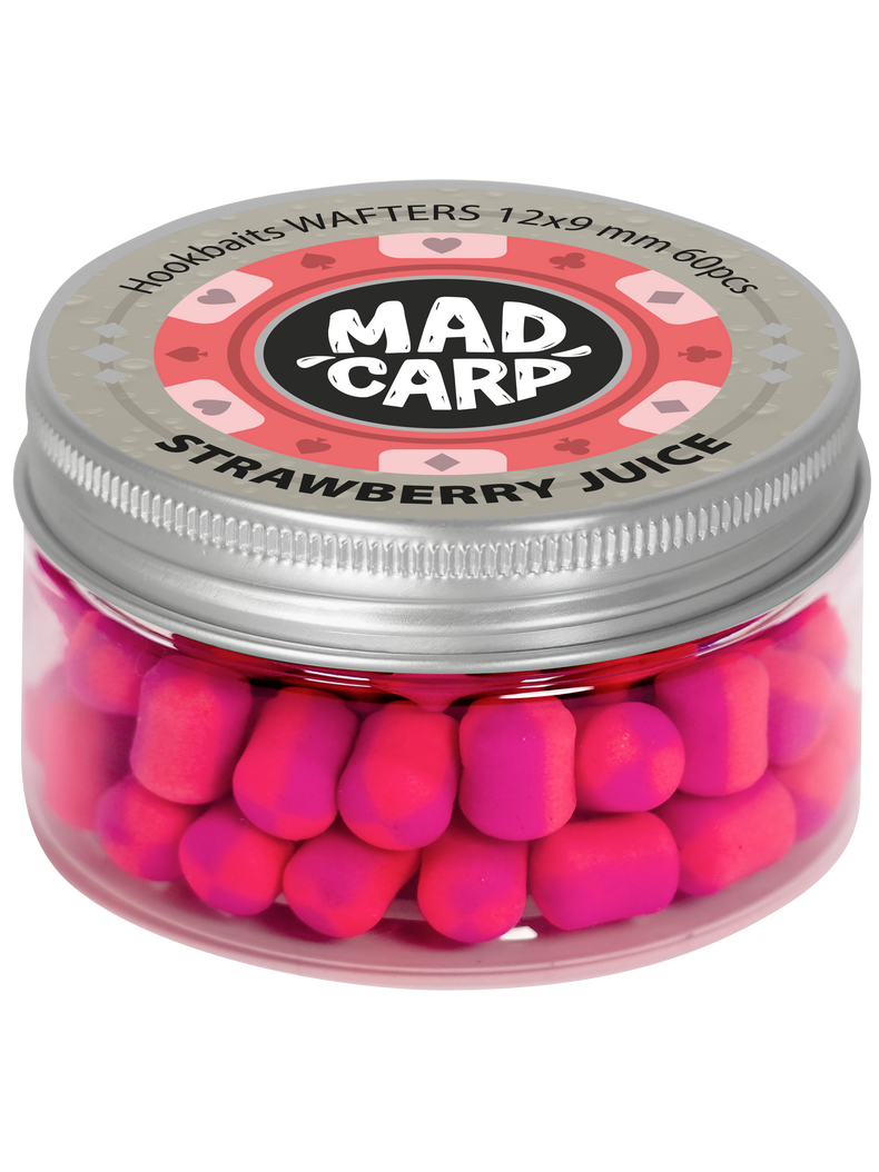 Вафтерсы Mad Carp Baits STRAWBERRY JUICE (Клубничный Сок) Wafters, Диаметр: 12 х 9 мм