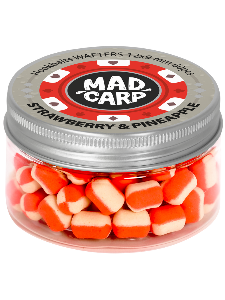 Вафтерсы Mad Carp Baits STRAWBERRY & PINNEAPPLE (Клубника и Ананас) Wafters, Диаметр: 12 х 9 мм