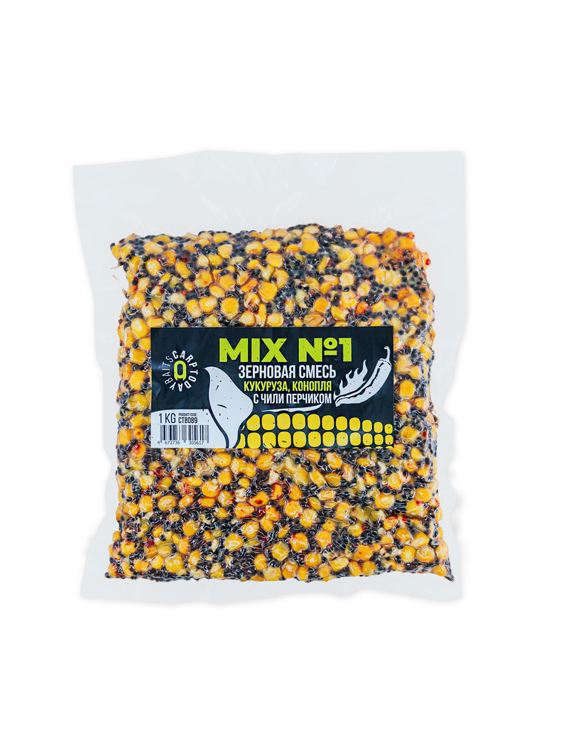 Зерновая смесь MIX №1 Carptoday Baits 1кг (Кукуруза, Конопля) с чили перчиком, Тип зерновых: Кукуруза + Конопля с чили, изображение 2 Зерновая смесь MIX №1 Carptoday Baits 1кг (Кукуруза, Конопля) с чили перчиком, Тип зерновых: Кукуруза + Конопля с чили, изображение 2