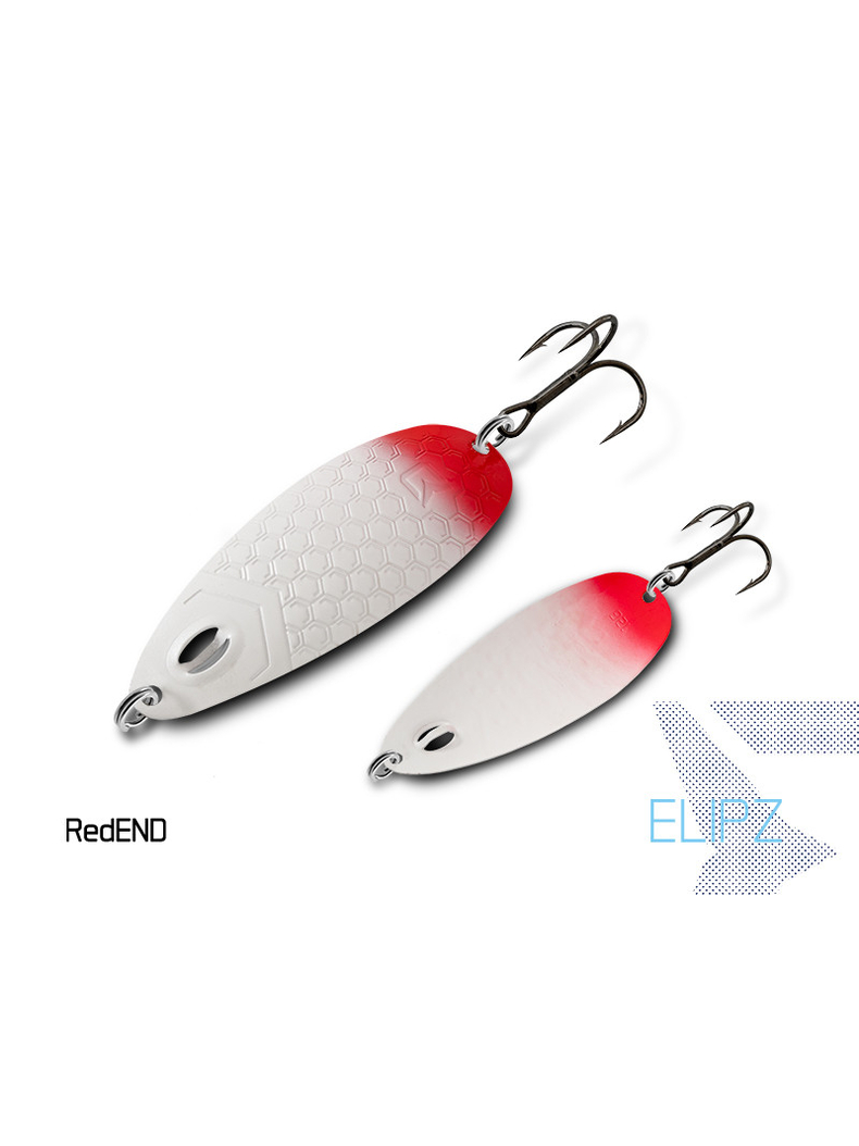 Блесна колеблющаяся DELPHIN ELIPZ FullSCALE Hook №2 / 7.5cm / 12g - RED END