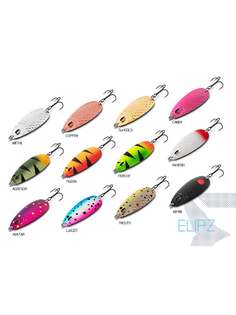 Блесна колеблющаяся DELPHIN ELIPZ FullSCALE Hook №2 / 7.5cm / 12g - SUN GOLD, изображение 2