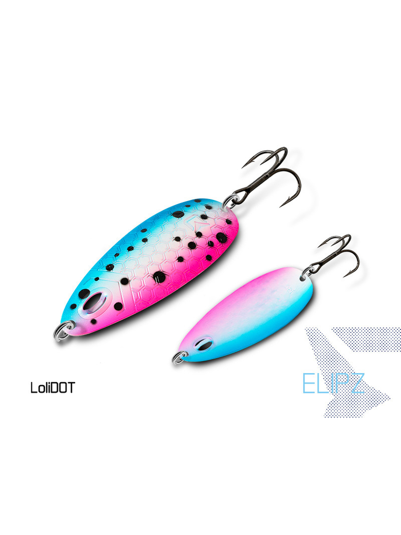 Блесна колеблющаяся DELPHIN ELIPZ FullSCALE Hook №2 / 7.5cm / 12g - LOLI DOT