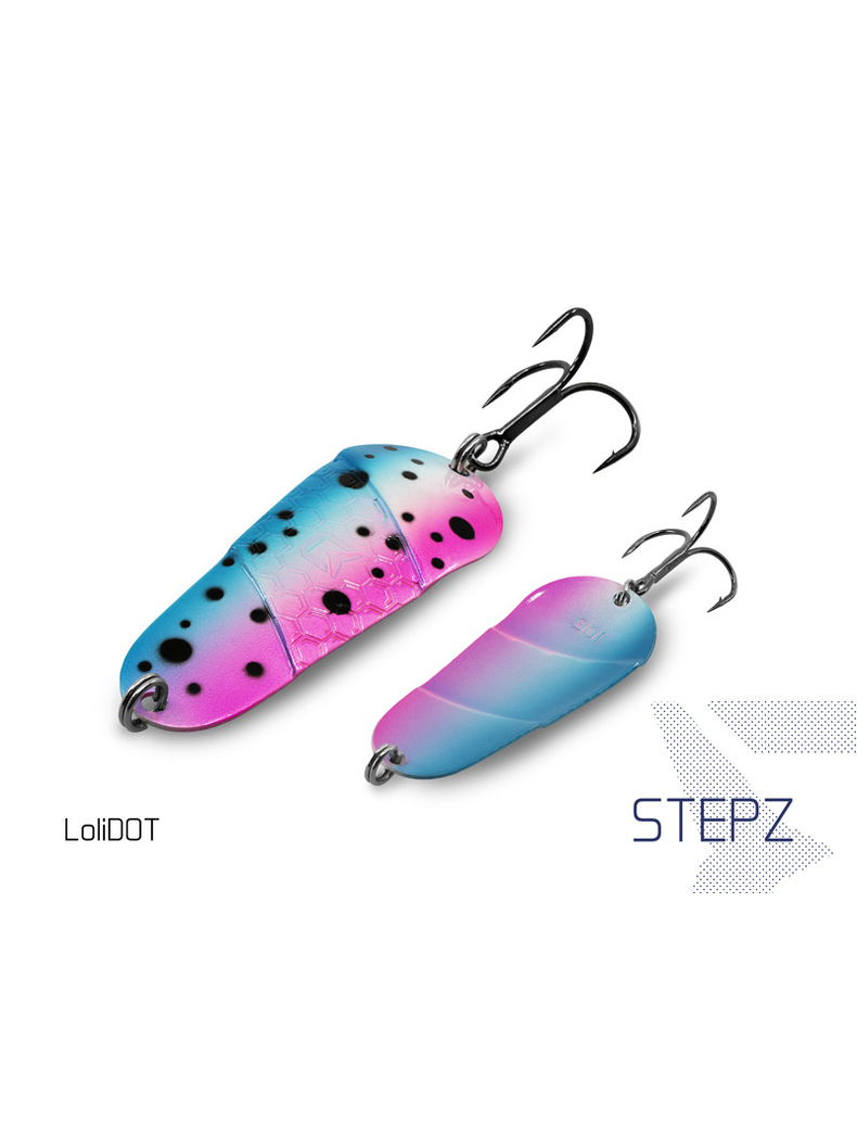 Блесна колеблющаяся DELPHIN STEPZ StripSCALE Hook №2 / 7cm / 10g - LOLI DOT