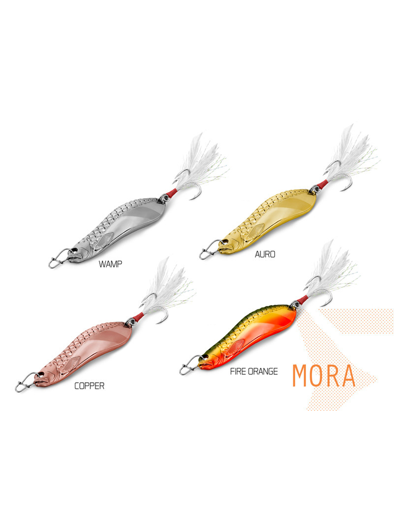 Блесна колеблющаяся DELPHIN MORA Hook №4 / 7.3cm / 30g - FIRE ORANGE, изображение 2