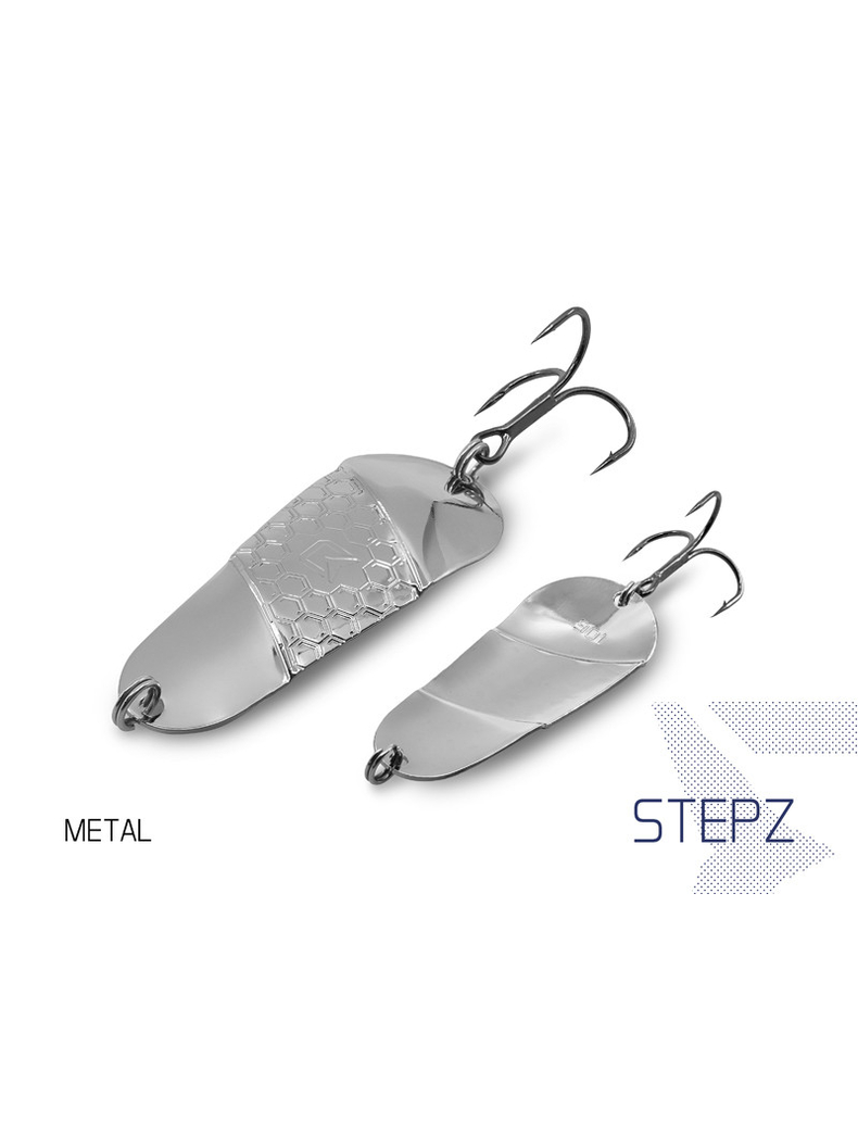 Блесна колеблющаяся DELPHIN STEPZ StripSCALE Hook №2 / 7cm / 10g - METAL